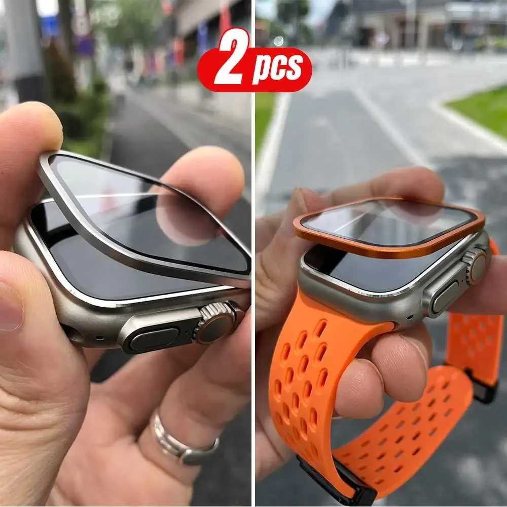 2PCS Titanium Metal Frame for  - Smartwatch Watch Accessories For Women 评论和价格