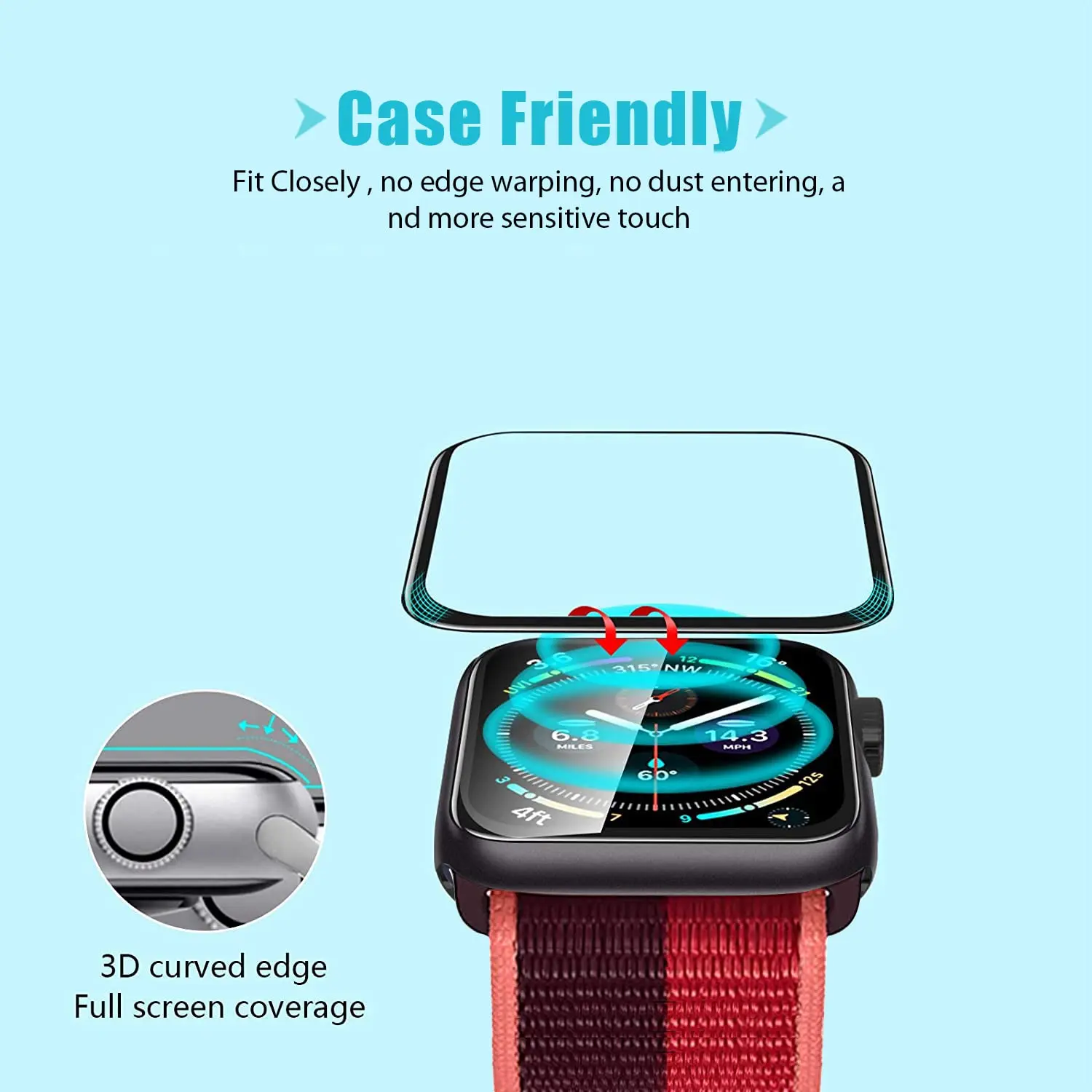 Screen Protector 3D Tempered F - Watch Face Protector 评论和价格