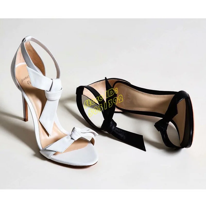 Leather Knot Stiletto High Hee - Leather Classic Strap 评论和价格