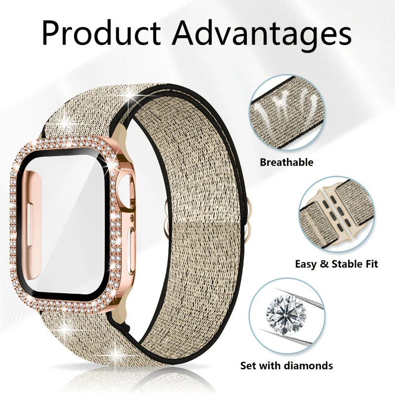 Band+Case for Apple Watch 45mm - Smartwatch Watch Accessories For Women 评论和价格