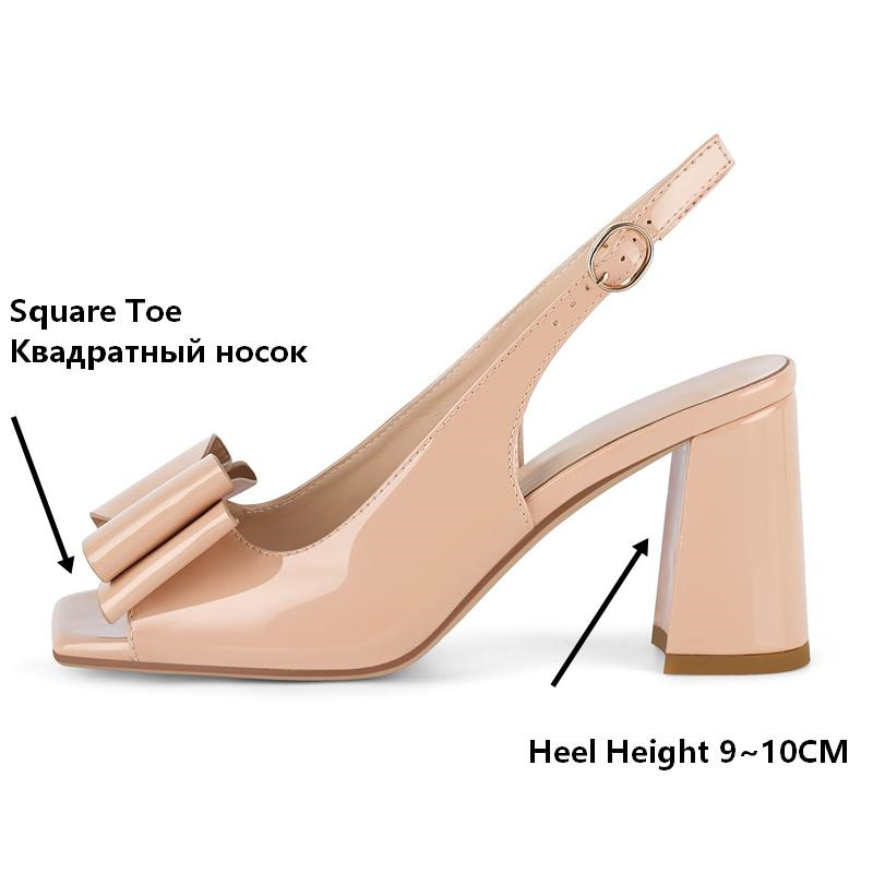 Onlymaker Women Square Toe Bow - Leather Classic Strap 评论和价格