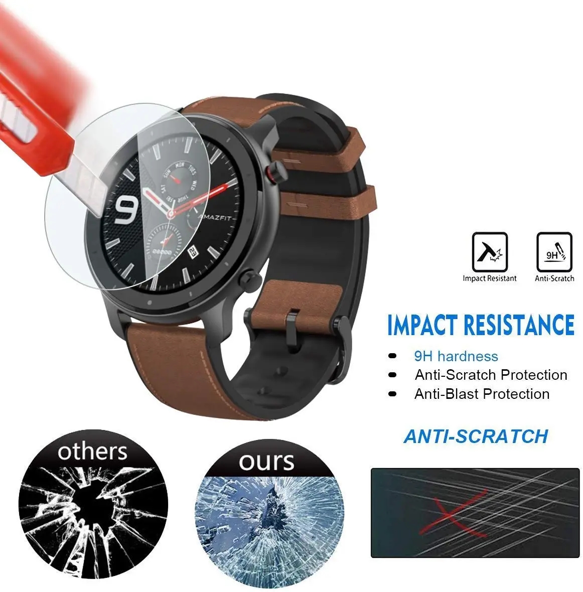 9H Tempered Glass Film For Ama - Watch Face Protector 评论和价格