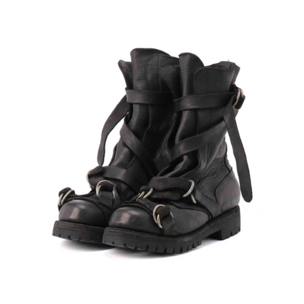 Men's Leather Motorcycle Boots - Leather Classic Strap 评论和价格